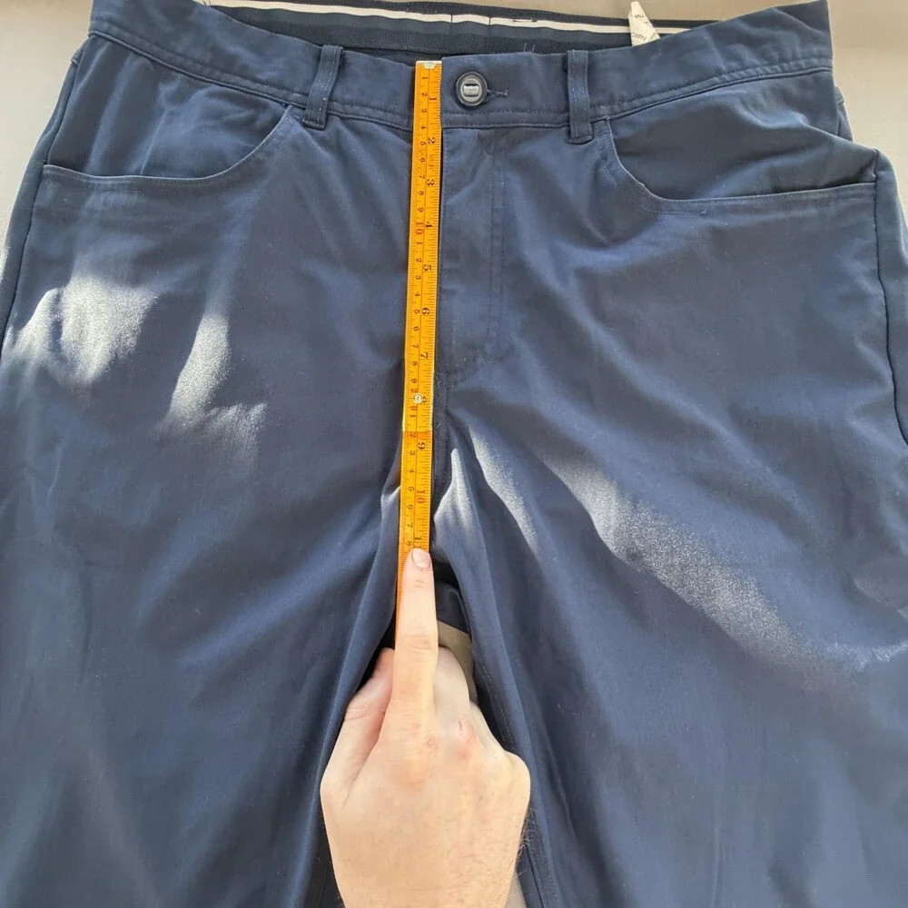Puma Pants Mens FITS 34x33 Blue Stretch Khakis Golf 5 Pocket Performance Casual